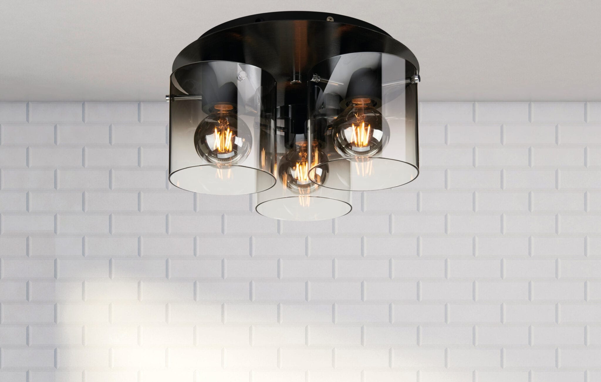 Roxy plafond med 3 lamper 3 x E27 Sort/Smoke | Belysning.online | Belysning.online
